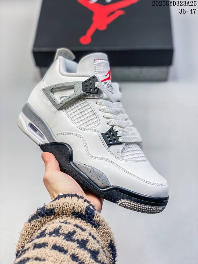 公司级Nike Air Jordan 4 Retro 耐克迈克尔 乔丹Aj4代中帮复古休闲运动文化篮球鞋 原厂材料Tpu超Q弹网格材质 缜密拉帮及中底钢印细节