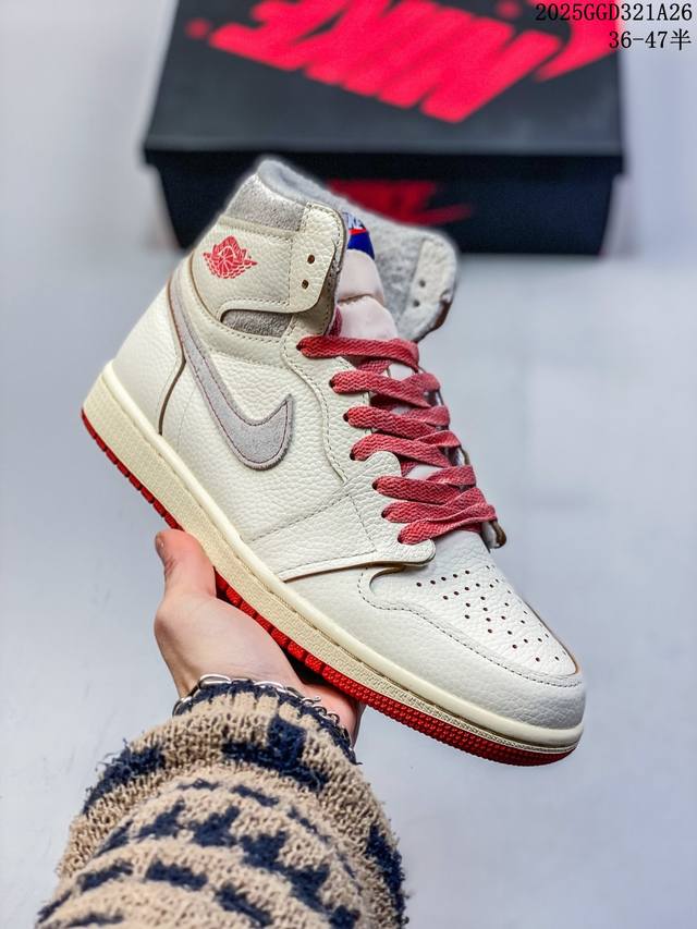 36-47.5半 头层带半码 Air Jordan 1 High Og Rare Air Cinnabar 高帮 朱砂红 Aj1 乔丹1代 Aj1 乔1 高邦