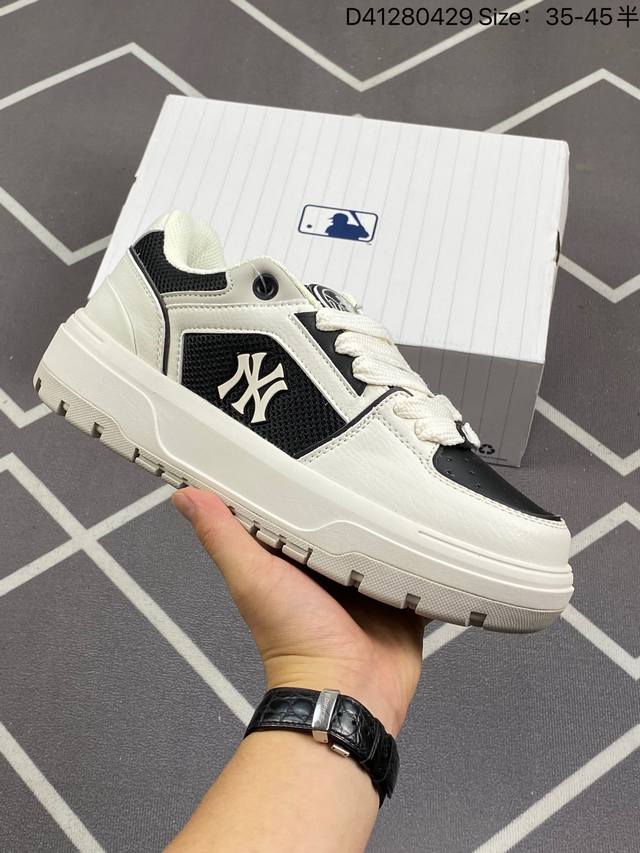 公司级Mlb Chunky Liner New York Yankees 人气单品 学长鞋系列低帮老爹风轻量增高厚底百搭休闲运动慢跑鞋高级街头休閒品牌Mlb公开