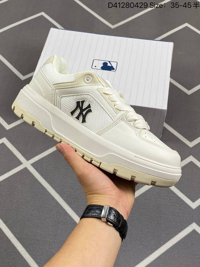 公司级Mlb Chunky Liner New York Yankees 人气单品 学长鞋系列低帮老爹风轻量增高厚底百搭休闲运动慢跑鞋高级街头休閒品牌Mlb公开