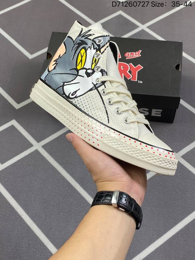 硫化工艺 匡威 Converse Chuck 70 Tom & Jerry 猫和老鼠联名 正确刺绣版 为庆祝Tom & Jerry诞辰60周年 携手Conver