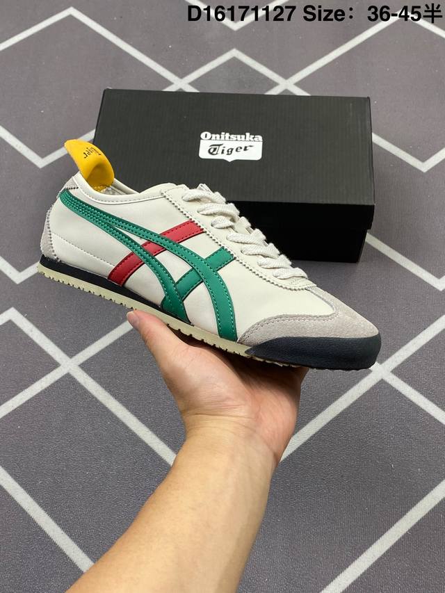 Asics 亚瑟士 Onitsuka Tiger 鬼冢虎 原装四联吊牌 中底纸板钢印 日系轻便运动休闲鞋Dl408-0146 尺码：36 37 37.5 38 - 点击图像关闭