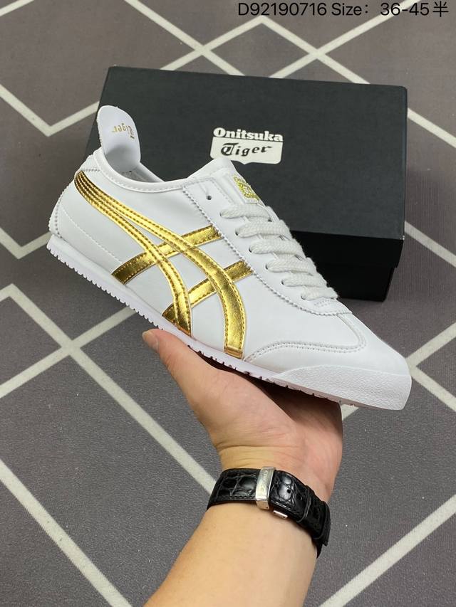 真标带半码亚瑟士 Onitsuka Tiger 鬼冢虎运动鞋Mexico 66 白金1183A499 男女休闲鞋。 D92190716