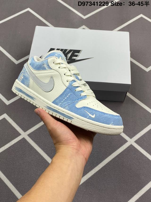 乔丹 Aj1 联名 Diy Air Jordan 1 Mid Aj1乔丹一代底帮经典复古文化休闲运动篮球鞋 .升级原楦原档案数据开发版型.原厂立体填充鞋舌海绵.