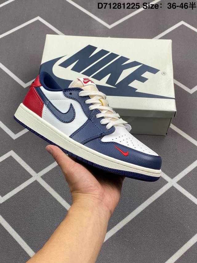 Air Jordan 1 Low Og Howard University Pe 低帮 蓝白红 Aj1 乔丹1代 Aj1 乔1 低邦 霍华德红白蓝 乔丹篮球鞋系