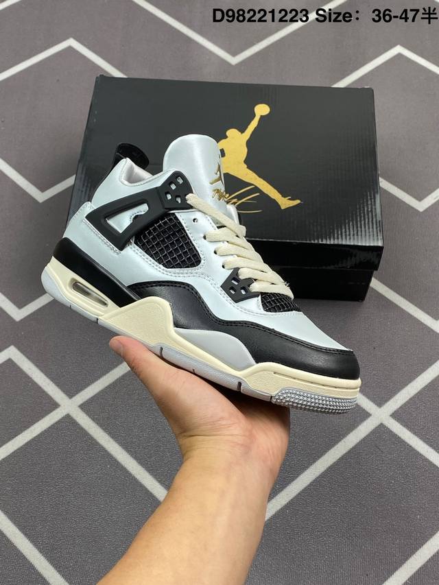 真标耐克Nike Air Jordan 4 Retro 迈克尔 乔丹Aj4代中帮复古休闲运动文化篮球鞋 货号:Fz8585-070 尺码:36 36.5 37.