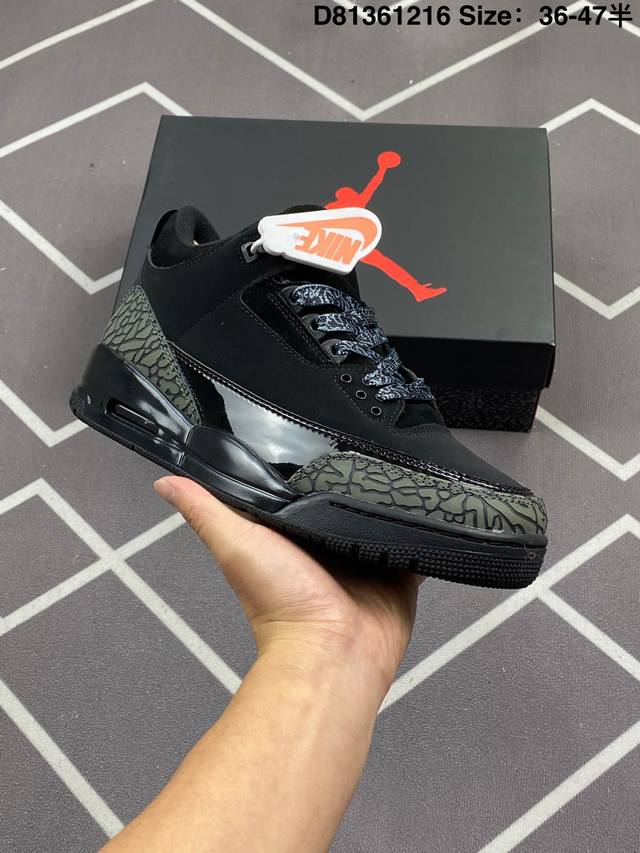 Air Jordan 3 Retro Black Cat 黑猫 Aj3 乔丹3代 Aj3 乔3 黑猫 乔丹篮球鞋系列 以飞人 Black Cat 绰号为配色灵感