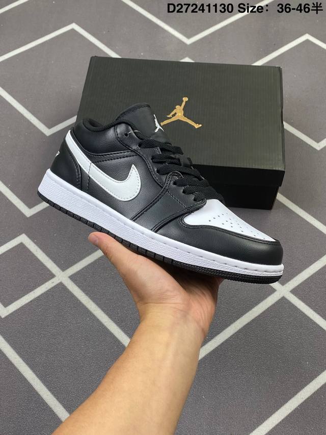 Jordan 乔丹 公司级 Aj1低帮 男女鞋真标带半码，升级原楦原档案数据开发版型，采用皮组合牛剖革鞋面材质，中底注胶孔内置真Sole气垫，原数据开发模具大底