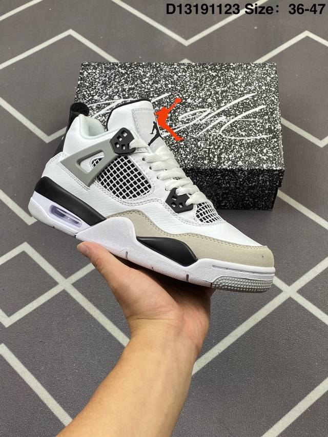 Nike Air Jordan 4 Retro 耐克迈克尔 乔丹Aj4代中帮复古休闲运动文化篮球鞋 原厂材料Tpu超Q弹网格材质 缜密拉帮及中底钢印细节 组合开