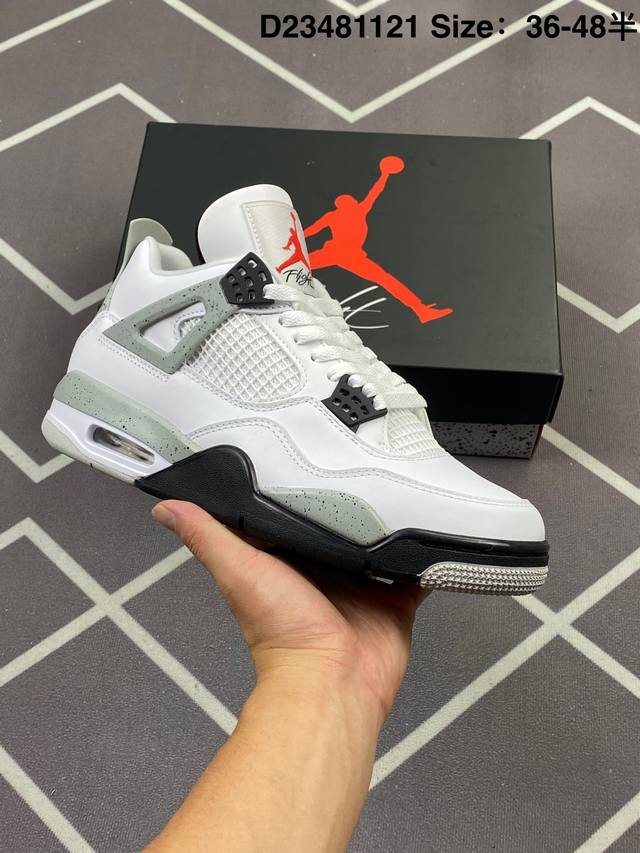 公司级Nike Air Jordan 4 Retro 耐克迈克尔 乔丹Aj4代中帮复古休闲运动文化篮球鞋 原厂材料Tpu超Q弹网格材质 缜密拉帮及中底钢印细节