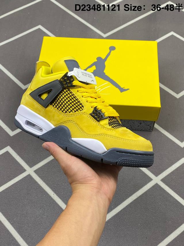 公司级Nike Air Jordan 4 Retro 耐克迈克尔 乔丹Aj4代中帮复古休闲运动文化篮球鞋 原厂材料Tpu超Q弹网格材质 缜密拉帮及中底钢印细节