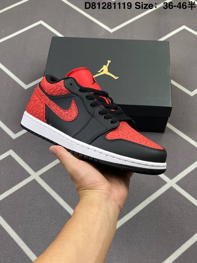 耐克 乔丹Air Jordan 1 Low Aj1 乔1 乔丹1代Aj1 低帮复古文化休闲运动篮球鞋。该鞋款从 1985 年元年款汲取设计灵感，焕新演绎简约经典