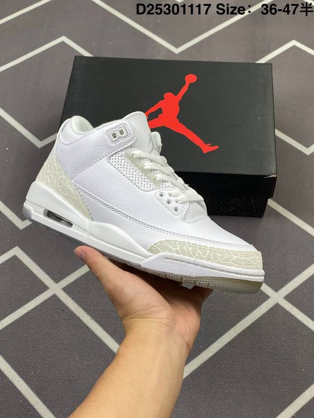 Air Jordan 3 Retro 迈克尔 乔丹Aj3代中帮复古休闲运动文化篮球鞋 货号:136064 111 尺码:如图 D25301117