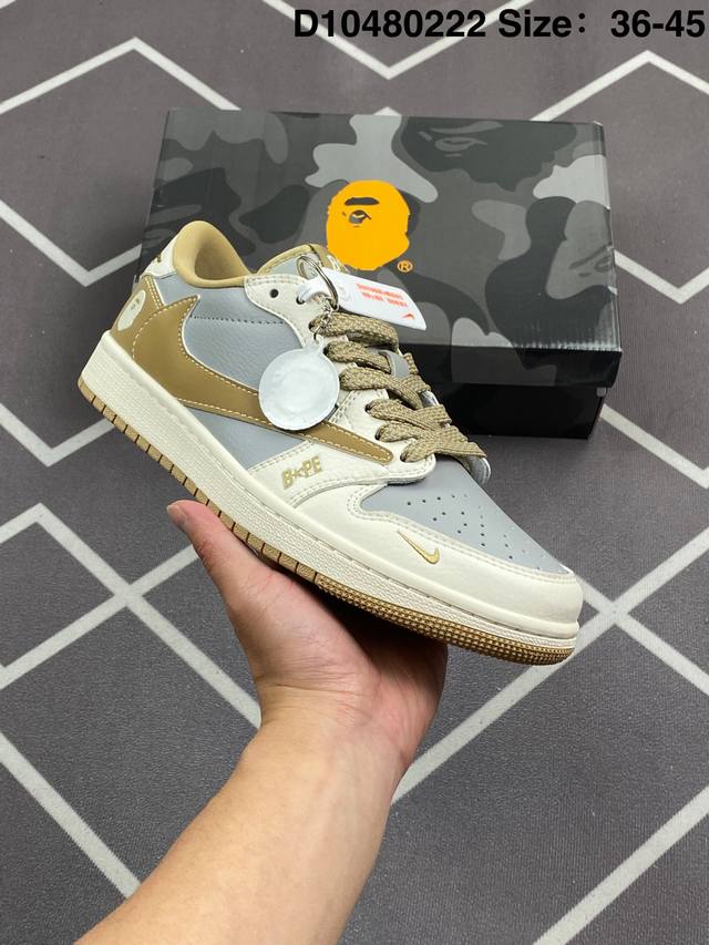 公司级 真标 耐克Bape X Nike Air Jordan 1 Low Military Blue Aj1乔1 低帮篮球鞋 Aj1 乔丹1代 Aj1 乔1复