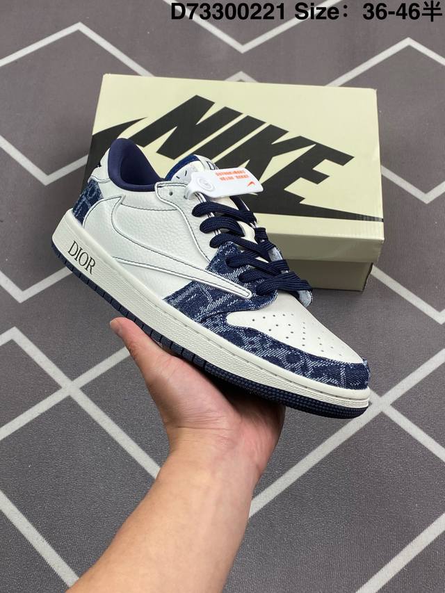 Travis Scott X Nike Air Jordan 1 Low X Dior Air Jordan 1 Low 反转牛仔蓝白小钩倒钩 性价比天花板 全