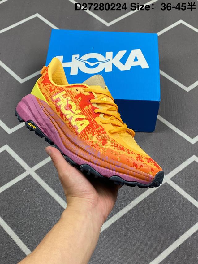 公司级 Hoka One One Speedgoat 6 飞速羚羊6 飞速羚羊系列的第六代越野跑鞋男女士运动鞋，鞋款采用动态鞋面与内部支撑系统，并搭载Hoka久