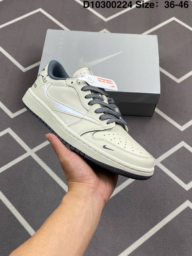 Travis Scott X Air Jordan 1 Low Og Black Phantom 低帮 倒钩4.0 Aj1 乔丹1代 Aj1 乔1 低邦 倒勾乔