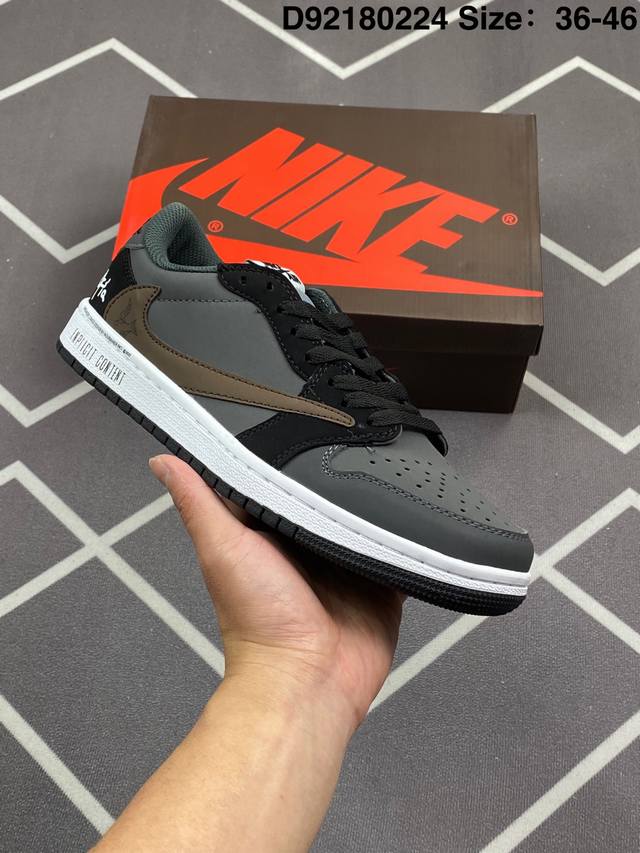 Travis Scott X Air Jordan 1 Low Og Black Phantom 低帮 倒钩4.0 Aj1 乔丹1代 Aj1 乔1 低邦 倒勾乔