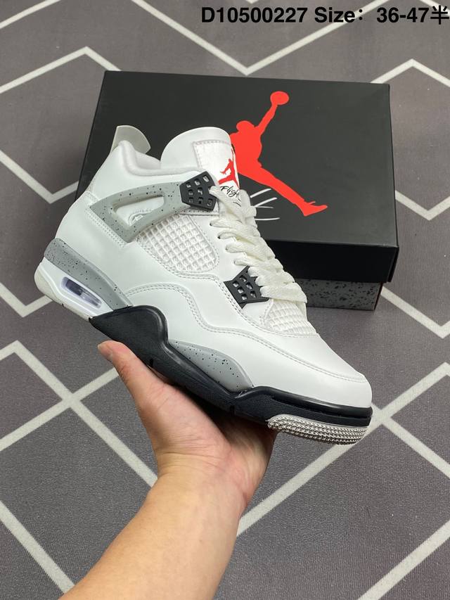 公司级Nike Air Jordan 4 Retro 耐克迈克尔 乔丹Aj4代中帮复古休闲运动文化篮球鞋 原厂材料Tpu超Q弹网格材质 缜密拉帮及中底钢印细节