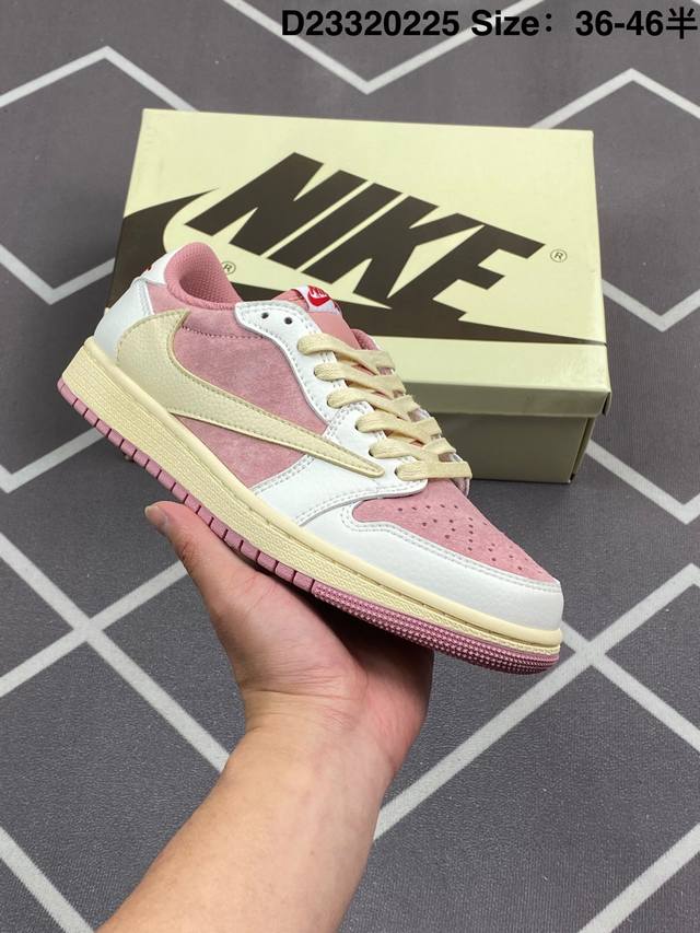 顶级性价比版 Travis Scott X Fragment X Air Jordan 1 Low Ts联名倒钩低帮黑白红 大厂血统 纯原配置 原厂采购皮料冲裁