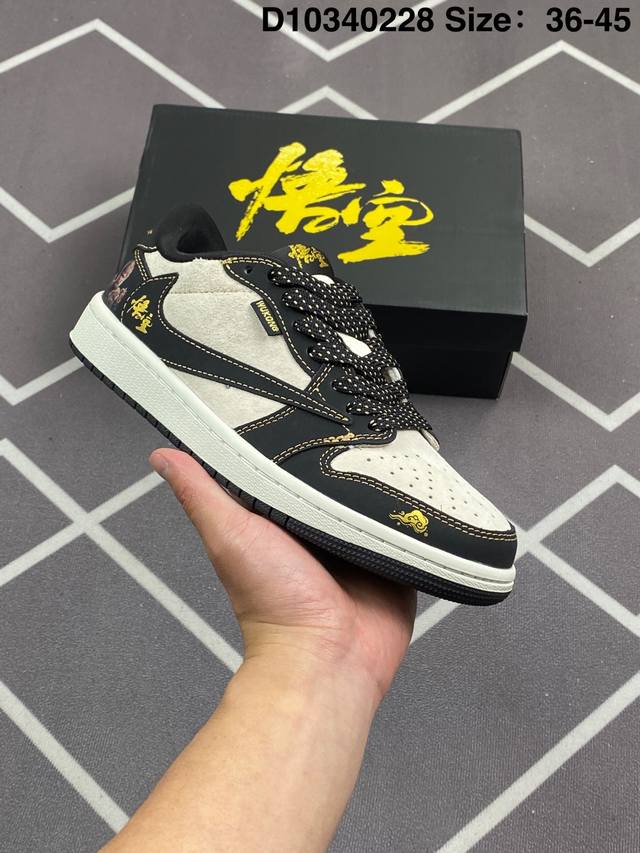 公司级Ts X Air Jordan Aj1 Low 倒钩低帮联名定制配色 Ch6336-023 原厂内置气垫魔块 A模大底 头层小牛皮 鞋舌Aj原厂专用牛津布 - 点击图像关闭