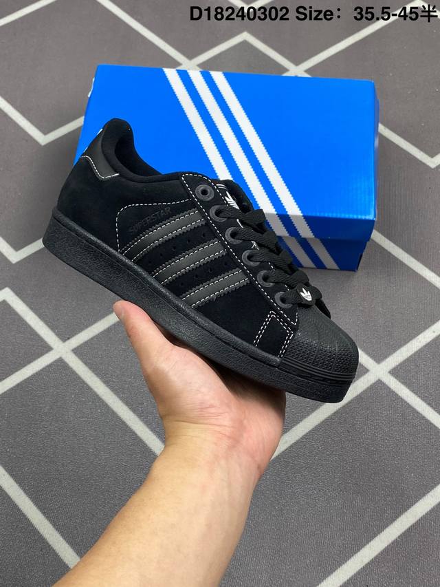 公司级阿迪达斯Adidas三叶草 Originals Superstar贝壳头系列低帮经典百搭休闲运动板鞋 货号:Ji0124 尺码:35.5 36 36.5