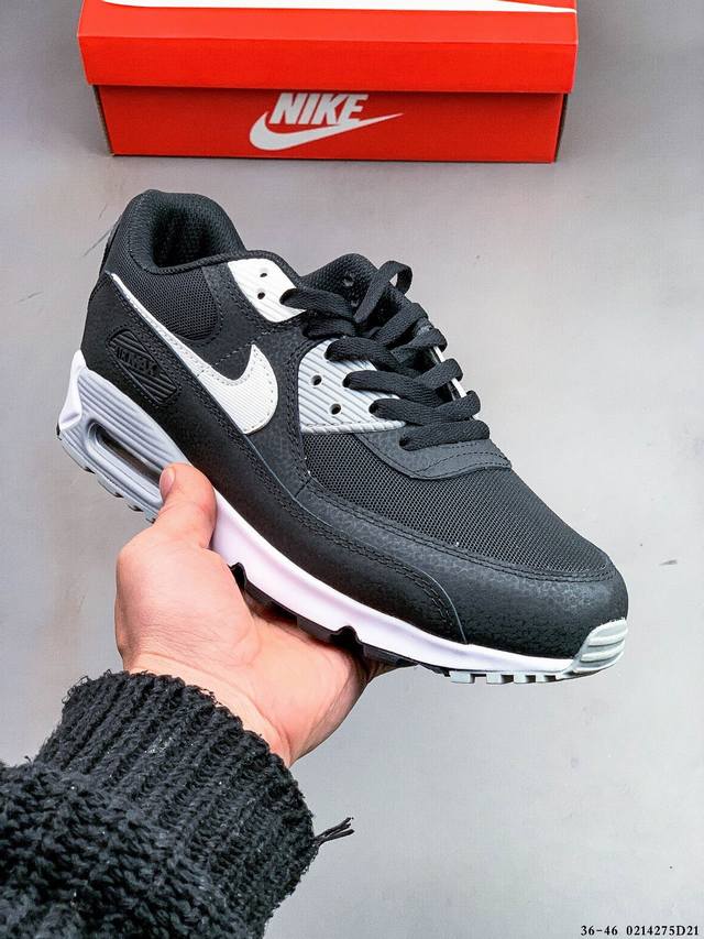 耐克 Wmns Nike Air Max 90 Oreo 半掌气垫复古运动休闲慢跑鞋 0214275D21