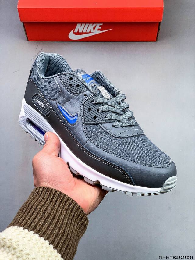 耐克 Wmns Nike Air Max 90 Oreo 半掌气垫复古运动休闲慢跑鞋 0215275D21