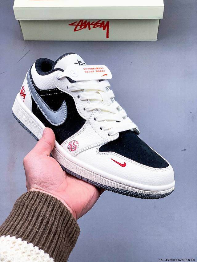 公司级头层！耐克Nike Air Jordan 1 Low Aj1乔1 倒勾低帮潮流缓运动休闲板鞋。Aj1 低帮拼接 完美版型真头层牛皮# 内置缓震气垫 原鞋开