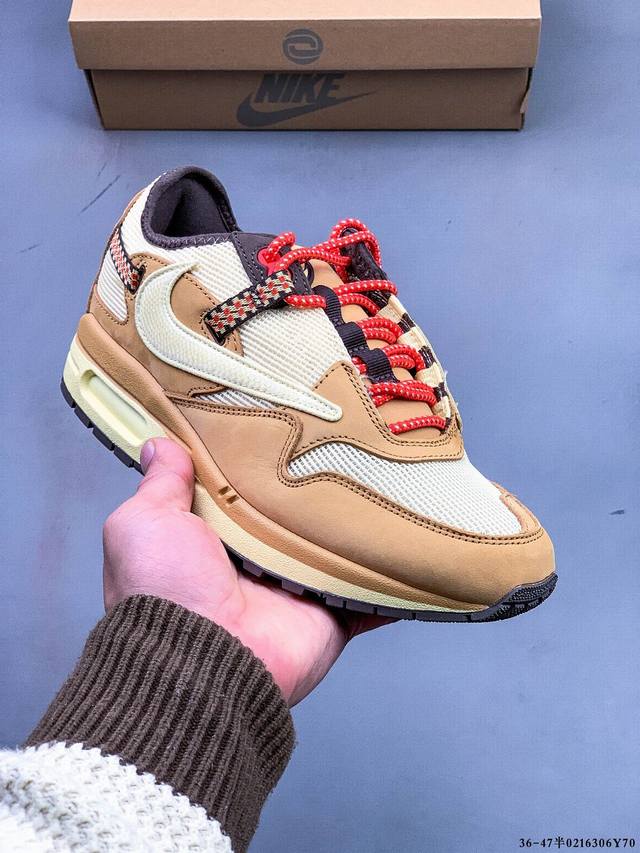 纯原版本！Travis Scott X Nike Air Max 1改版款低帮复古百搭休闲运动慢跑鞋 Travis Scott X Nike Air Max 1