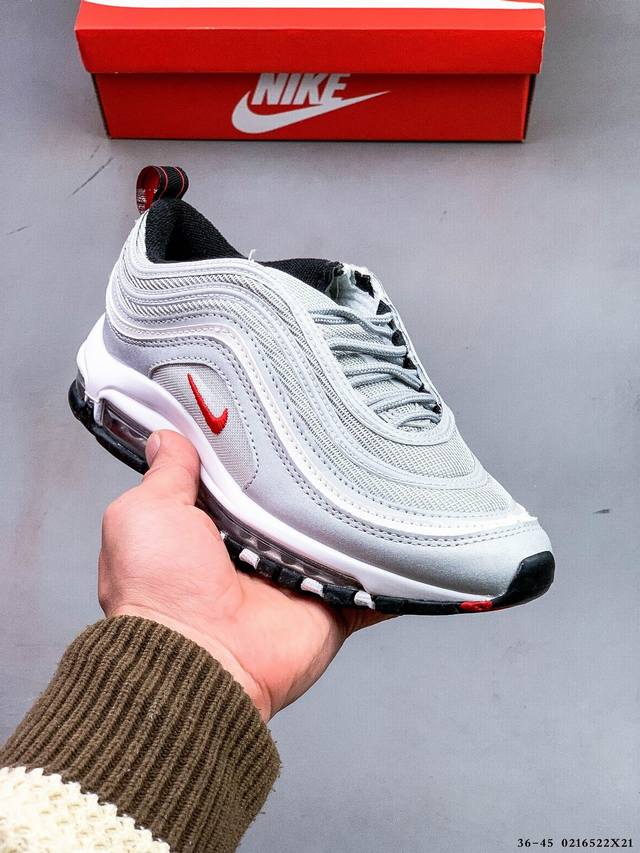 耐克Nike Air Max 97 子弹系列全掌气垫经典运动休闲跑步鞋 0216522X21