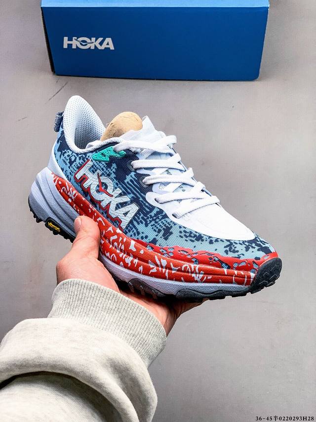 Hoka One One Speedgoat 6 户外越野跑步鞋 飞速羚羊 6 系列 新一代工程网纱鞋面 在确保鞋面稳定性的同时减少了固定胶条的使用 鞋面更轻盈