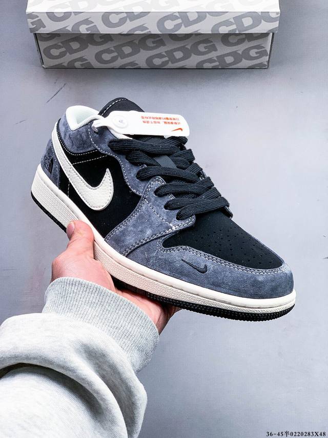 公司级头层！耐克Nike Air Jordan 1 Low Aj1乔1 低帮潮流缓运动休闲板鞋。Aj1 低帮拼接 完美版型真头层牛皮# 内置缓震气垫 原鞋开模 - 点击图像关闭