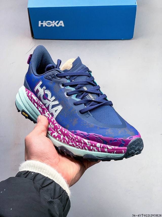 Hoka One One Speedgoat 6 户外越野跑步鞋 飞速羚羊 6 系列 新一代工程网纱鞋面 在确保鞋面稳定性的同时减少了固定胶条的使用 鞋面更轻盈