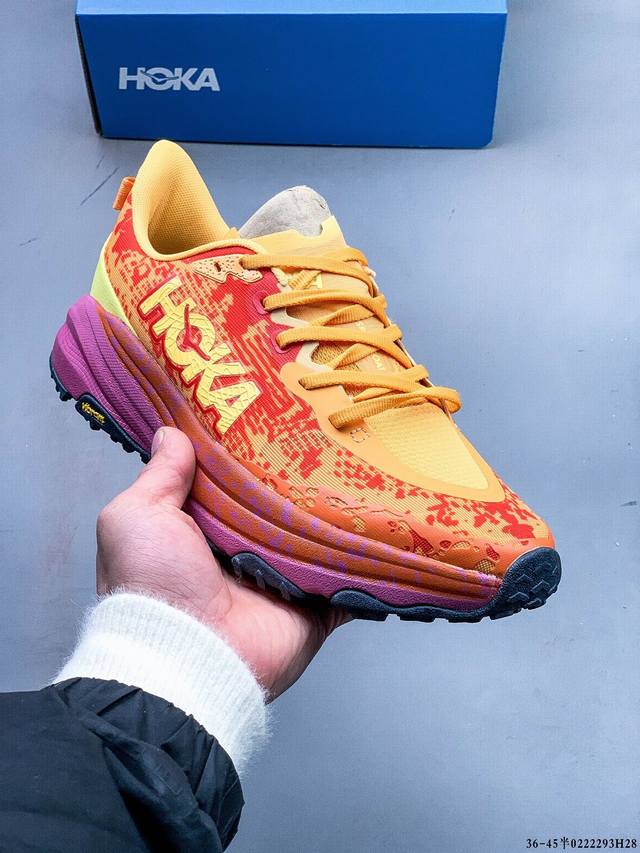 Hoka One One Speedgoat 6 户外越野跑步鞋 飞速羚羊 6 系列 新一代工程网纱鞋面 在确保鞋面稳定性的同时减少了固定胶条的使用 鞋面更轻盈