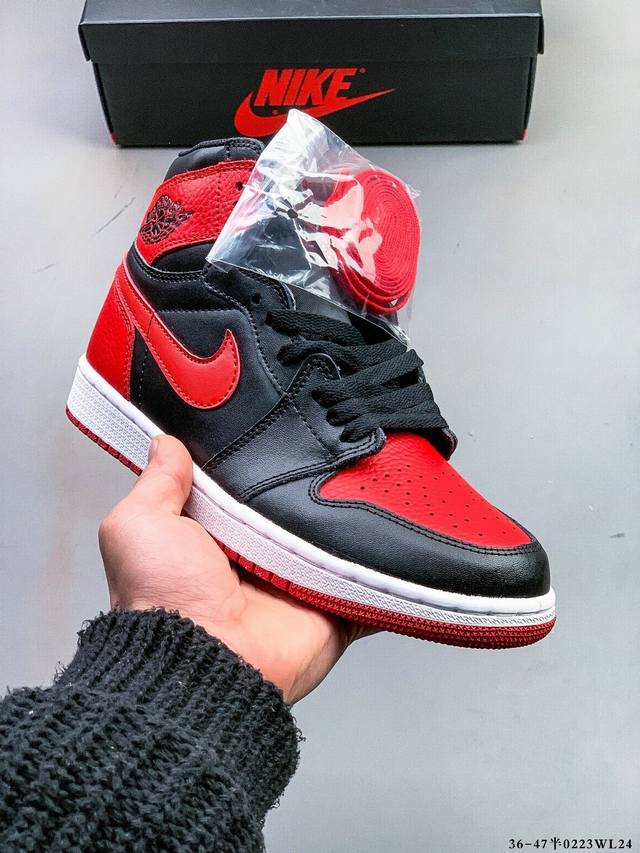 真标半码！耐克Nike Air Jordan 1 Aj1乔丹一代高帮复古文化休闲运动篮球鞋 0223Wl24