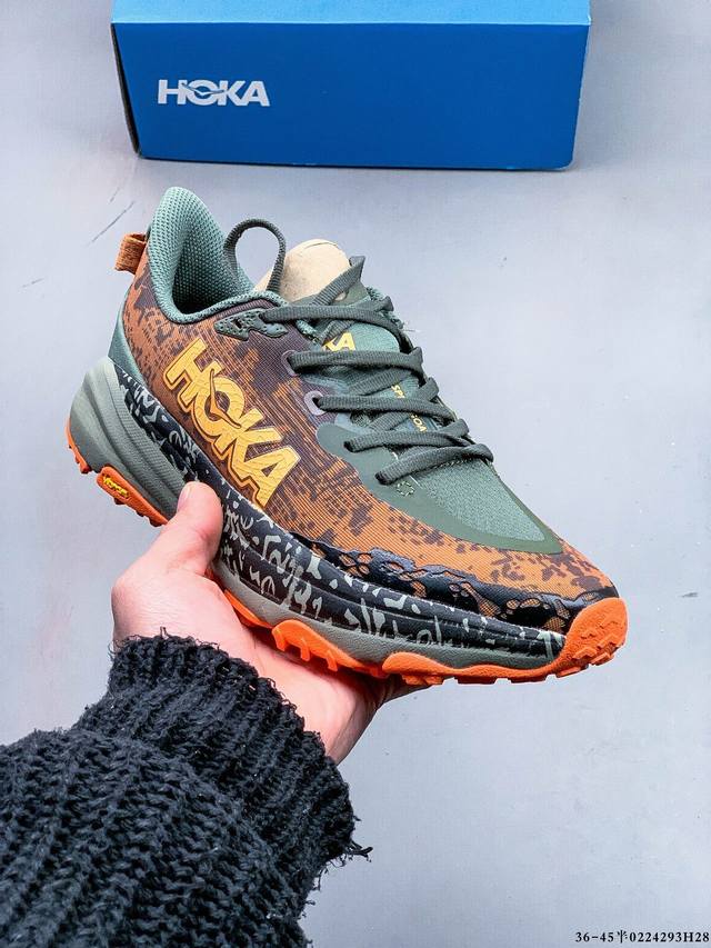 Hoka One One Speedgoat 6 户外越野跑步鞋 飞速羚羊 6 系列 新一代工程网纱鞋面 在确保鞋面稳定性的同时减少了固定胶条的使用 鞋面更轻盈