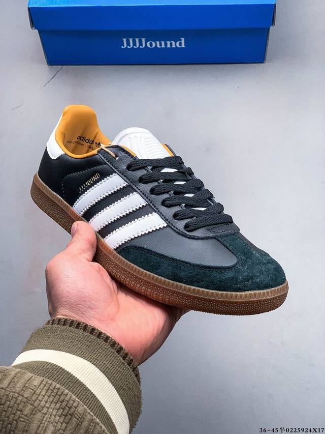 二层真标！Adidas Samba Og 经典鞋款 Adidas 近70年的经典Samba Og 修长的鞋楦,略微尖尖的鞋头,翻毛皮的鞋头拼接,这些我们都看得到