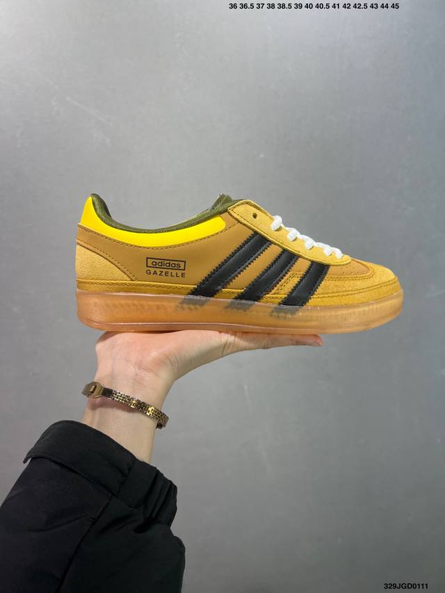 Adidas Originals Gazelle Indoor 三叶草休闲防滑耐磨低帮板鞋 纯原版本 鞋头出色设计 塑就出众贴合感 稳固的后跟贴合足部曲线设计