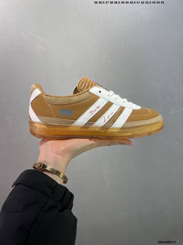 Adidas Originals Gazelle Indoor 三叶草休闲防滑耐磨低帮板鞋 纯原版本 鞋头出色设计 塑就出众贴合感 稳固的后跟贴合足部曲线设计