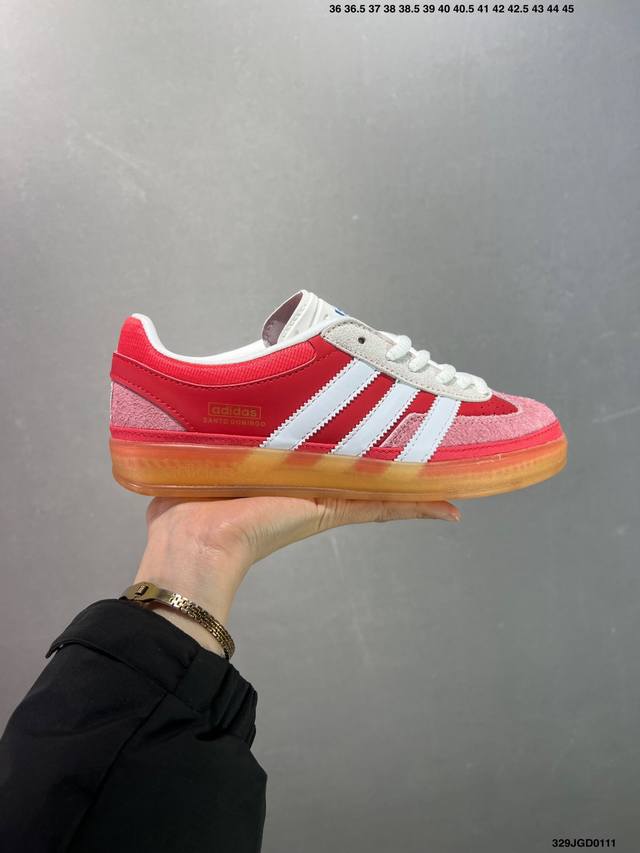 Adidas Originals Gazelle Indoor 三叶草休闲防滑耐磨低帮板鞋 纯原版本 鞋头出色设计 塑就出众贴合感 稳固的后跟贴合足部曲线设计