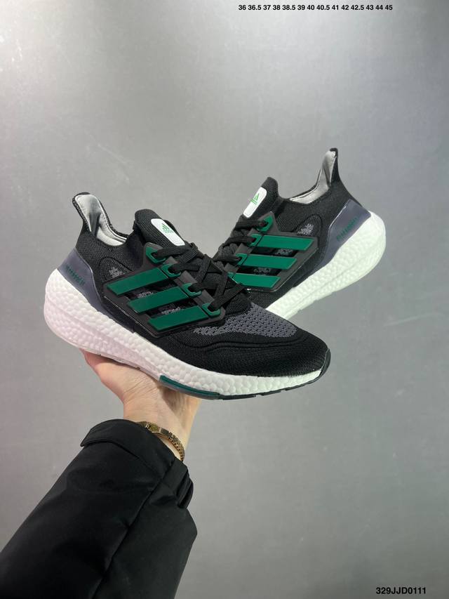 真标阿迪达斯Adidas Ultraboost Ub21全掌爆米花休闲运动跑鞋 采用网材搭配反光皮革鞋面 配上Stretchweb网格外底和Boost中底 货号