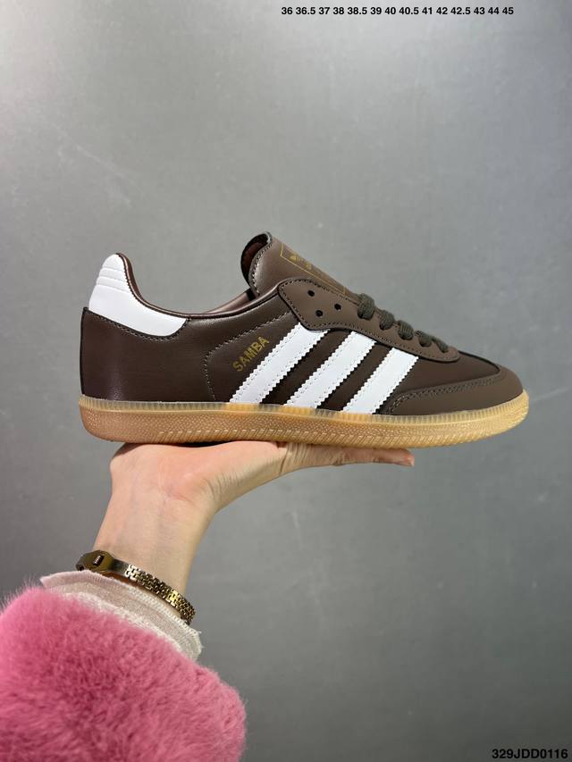 真标阿迪达斯三叶草Adidas Originals Samba Og 桑巴舞系列绅士德训足球风百搭低帮休闲运动板鞋 货号:Ie6522 尺码:36～ 45 Id