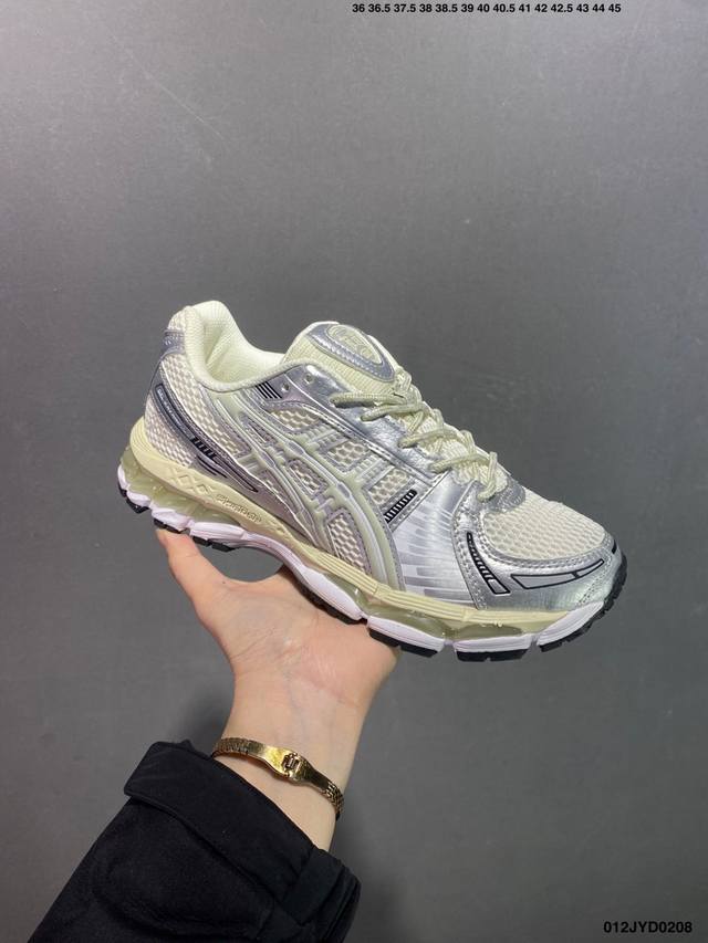 公司级Asics Gel-Kayano 12.1公司级版本 银灰绿 亚瑟士运动休闲透气专业跑鞋 采用工程弹性双层再生针织密度鞋面材质 后跟3D可视Gel缓震乳胶