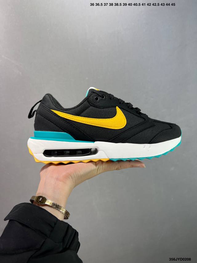 公司级Nike Air Max Dawn 黎明系列 低帮气垫百搭休闲运动慢跑鞋 新鞋款带来新的外底和鞋帮额外尺寸为鞋子的耐久设计线条增添了新能量。从配色上彰显出