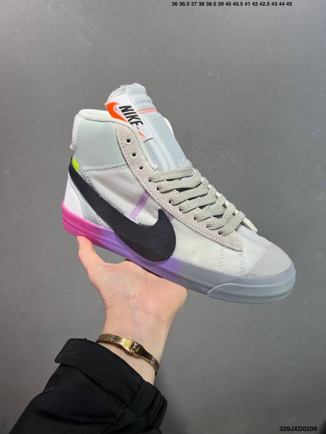 公司级 Off-White X Nike Blazer Mid “All Hallows Eve”开拓者经典中帮百搭板鞋“Ow恶魔南瓜黄橘”Aa3832-700