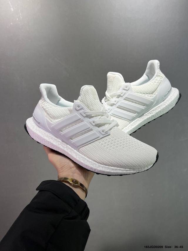 Virgil Abloh设计师独立品牌Off White X Adidas Ultra Boost Ub 4.0爆米花材质缓震慢跑鞋“Ow裸粉橘”Bb6309