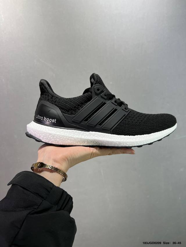 Virgil Abloh设计师独立品牌Off White X Adidas Ultra Boost Ub 4.0爆米花材质缓震慢跑鞋“Ow裸粉橘”Bb6309