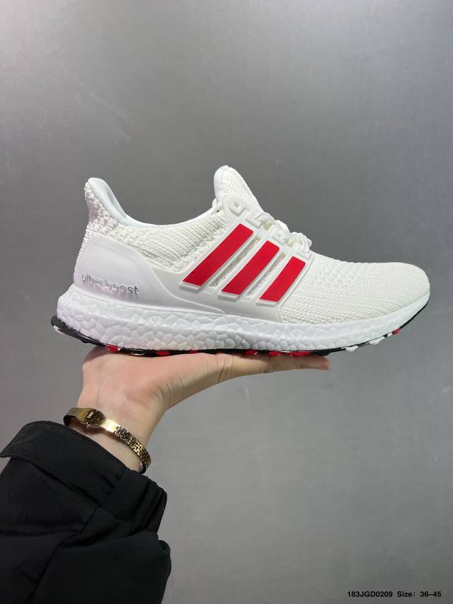 Virgil Abloh设计师独立品牌Off White X Adidas Ultra Boost Ub 4.0爆米花材质缓震慢跑鞋“Ow裸粉橘”Bb6309