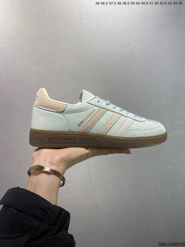 Ad Originals Handball Spzl 手球运动员系列百搭休闲运动板鞋 粉黑 If6561 口碑大厂出品 品控大底版型不断改良更新 原厂皮料 原装